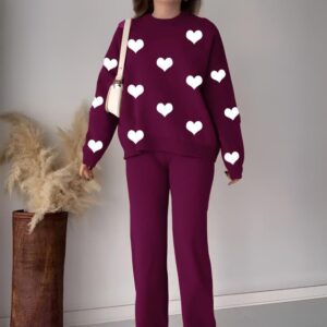 drop shoulder printed fleece 2pcs