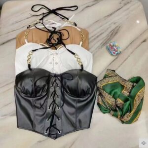 ladies imported pack of 3 exclusive leather tops
