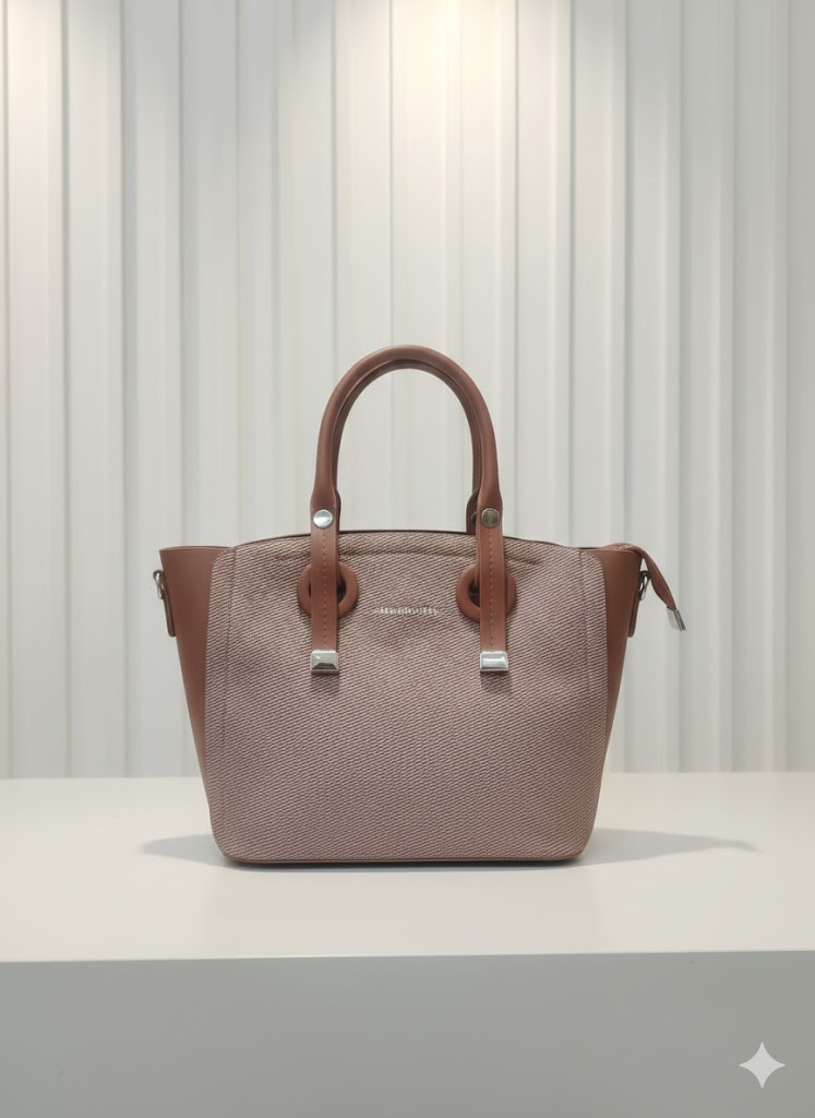 prada brown canvas & leather satchel bag prada brown canvas & leather satchel bag